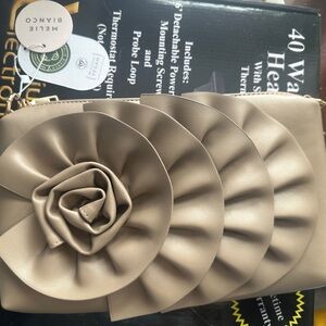 Melie Bianco Vegan Tan Clutch